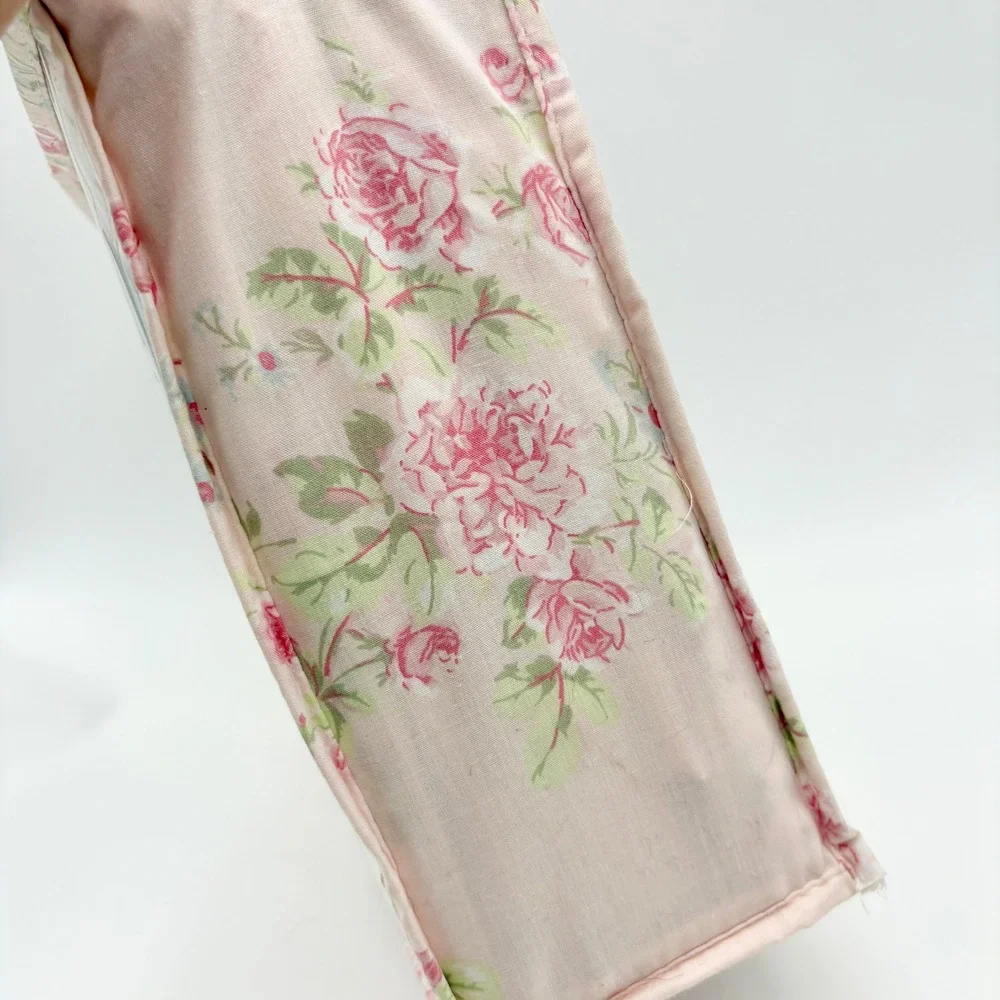 The Farmhouse by Rachel Ashwell Queen Cotton Sheet Set Pink Floral Cabbage Rose